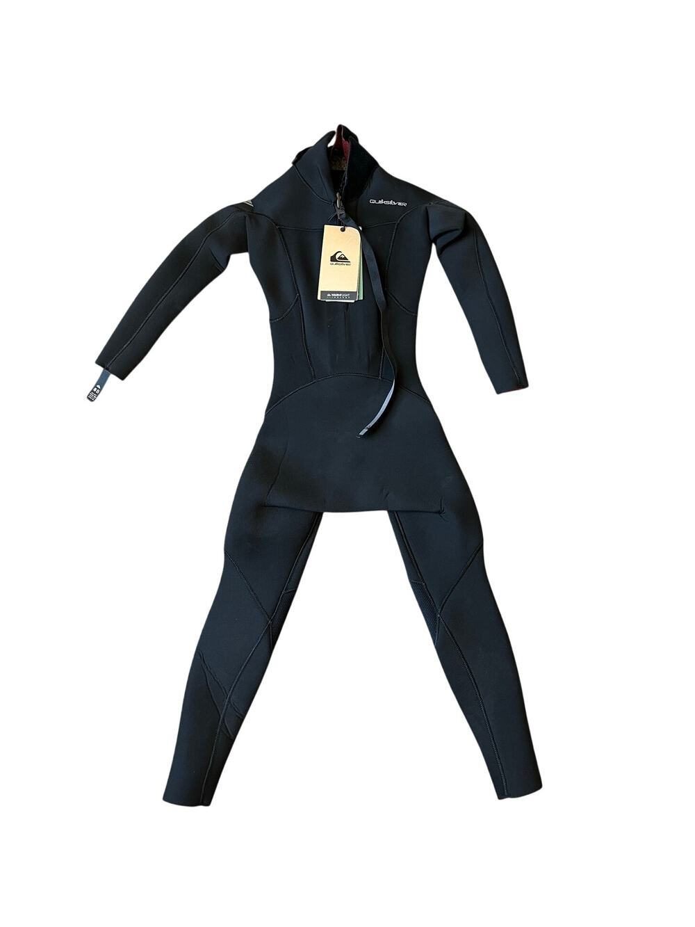 NWT Quicksilver Boys/Kids Everyday Sessions B 4/3 Wetsuit, 8, Black, Back Zip